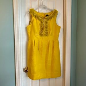 Mustard Yellow “Taylor” Linen Sheath Dress Sz 12